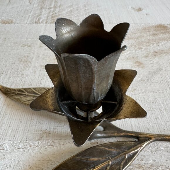 JUST BASE - Vintage Brass Flower Ashtray Base for Removeable Petals - Picture 6 of 9